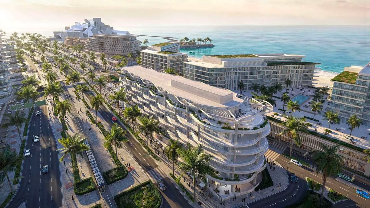 The Saadiyat shoreline and Mamsha promenade