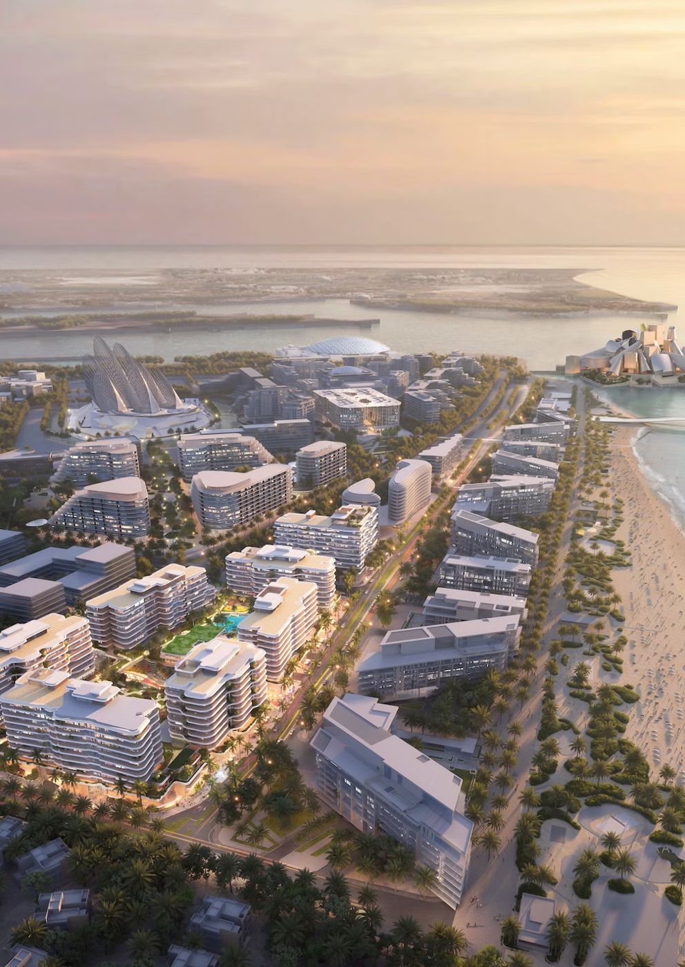 Mamsha Al Saadiyat promenade by the beach