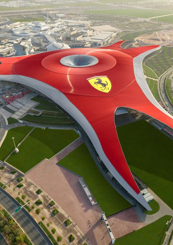 Yas Island red canopy aerial
